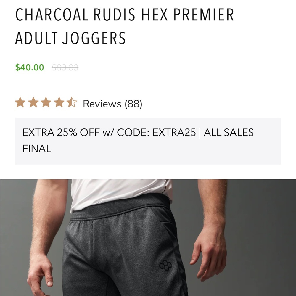 Rudis Hex Premier Charcoal Joggers for Men